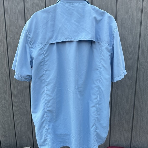 Dri Duck Mens Blue Short Sleeve Fishing Shirt Vented Ripstop Round Valley Rock - Picture 9 of 12